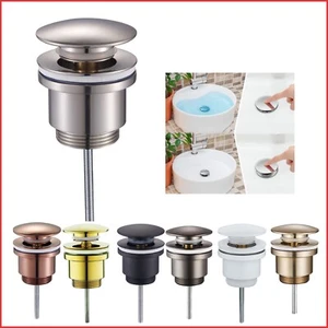 piletta click clack con senza troppo pieno lavabo bidet lavandino bagno tappo - Foto 1 di 9