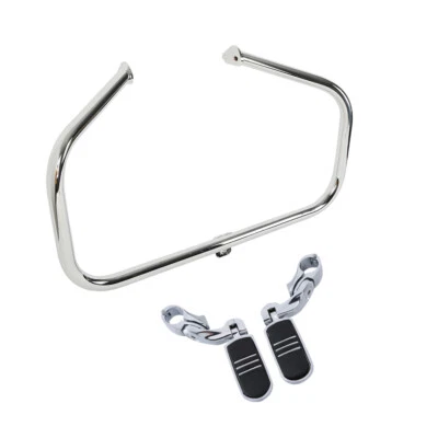 Barra de choque y estriberas de protección de motor de carretera aptas para Harley Street Glide 1997-2008 Foto 1 de 4