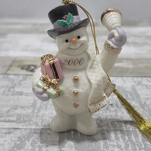 Lenox  - Snowman Annual Christmas Ornament - 2000 Joyful Tidings Christmas - Picture 1 of 15
