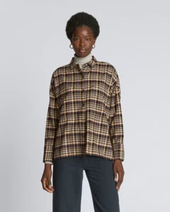 Everlane Size XS The Boxy Flannel Shirt Beech Plaid Button Down Long Sleeve New - Picture 1 of 14