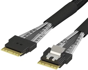 [LINKUP Slim SAS SFF-8654] 4i Cable recto para 85ohm PCIe (NVMe SSD Slimline)  - Imagen 1 de 3
