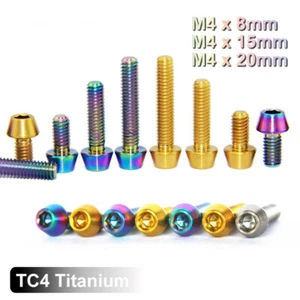 Tornillos de cabeza cónica de titanio pernos de accionamiento hexagonales M4x8/15/20 mm para motocicleta - Imagen 1 de 11