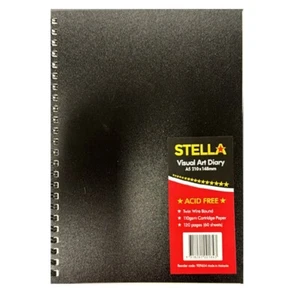 Stella VIsual Art Diary A5 Twin WIre Bound 110GSM 120 Pages Planner 909654 - Picture 1 of 3