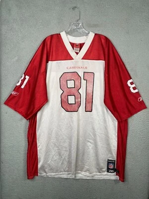 Футболка мужская Anquan Boldin Arizona Cardinals 2XL белая красная с сеткой прошитая Reebok - Изображение 1 из 4