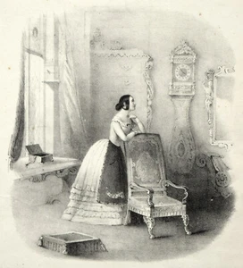 Original, Vintage, SUPERB Lithograph; The Old Clock-A Ballad Sheet Music - Picture 1 of 4