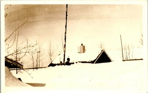 Vintage Michigan MI RPPC Postcard Duke's Resort Mason Buried Snow Ingham  - Picture 1 of 5