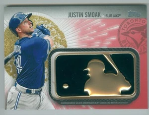 2019 Topps Series 2 MLB Logo Golden Patch Justin Smoak #05/25 Blue Jays - Picture 1 of 1