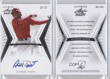 2012 Leaf Ultimate Draft Silver /25 Alfredo Marte #BA-AM1 Auto