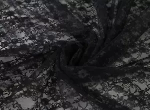 RASCHEL SPITZE Tüllspitze fest Meterware kleine Blüten SCHWARZ EUR 5,98/m - Bild 1 von 3