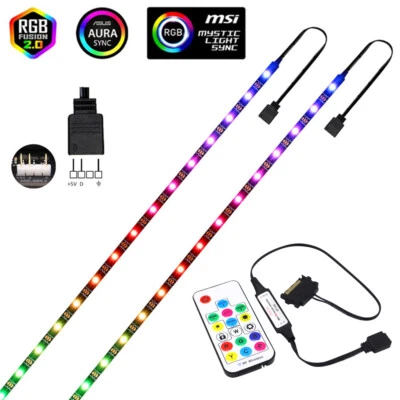 5V WS2812B ARGB LED Stripe 3 Pin SATA Controller PC Game Licht Leiste Streifen - Bild 1 von 4