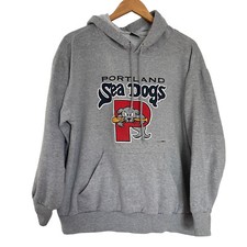 Portland Sea Dogs Hoodie Sweatshirt Large L Gray Minor League Baseball Hooded