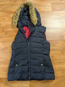 Tommy Hilfiger waistcoat gilet womens M navy puffer gilet with hood 321 Lot 2 - Picture 1 of 9