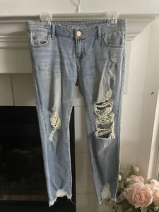 CP Jeans Light Wash Cropped Distressed Jeans Gr. 3 - Bild 1 von 6