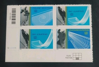 US Stamps SC#3552-3555 PLATE BLOCK OF 4 WINTER OLYMPICS MNH. Free Shipping! - Image 1 of 2