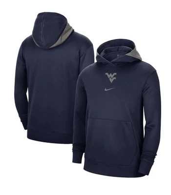 NWT Men's Nike West Virginia Mountaineers Hoodie Dri Fit Navy Large  - Image 1 of 4