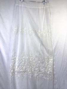 Vintage Elfenbein Spitze Blumen Ösen Paar Vorhang 2 Paneele 58” x 84” Hergestellt in Frankreich - Bild 1 von 10