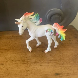Schleich Bayala Rainbow Unicorn Foal 73527 Figure 2015 Jeweled 3" White Horse - Picture 1 of 4