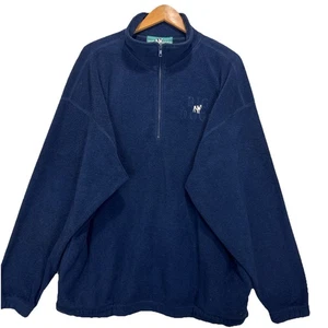 Vintage Big Dogs Y2K Pullover Mens Large Blue Mock Neck 1/4 Zip - Picture 1 of 8