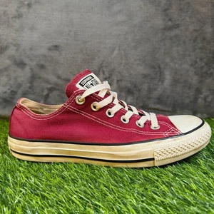 Converse All Star Low Top Sneakers Maroon Canvas Shoes m9691 Women's size 8 - Picture 1 of 13