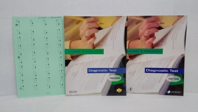 LIFEPAC AOP History & Geography Diagnostic Test Kit 700-1200 *2 Test Books  - Image 1 of 3