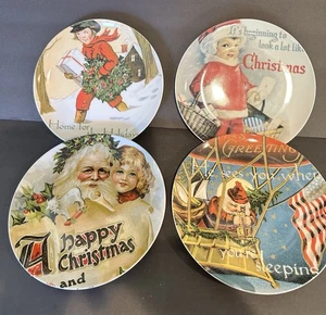 Teller Pottery Barn Nostalgisch Weihnachten Abendessen Beilagenteller 8,25" Set 4 - Bild 1 von 7
