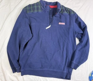 Vineyard Vines Men's Stylish 1/4 Zip Blue Pullover Sweater Size L A030424 - Picture 1 of 6
