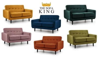 THE SOFA KING Oslo Velvet Sofas - 3+2 Seaters & Chairs. Compact Scandi ranges, Free Delivery