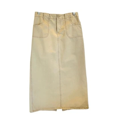 Maxi Falda Lápiz Vintage Azul Marino Para Mujer Tostado Caqui Talla 2 Preppy Academia Y2k Foto 1 de 4