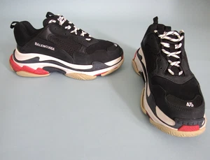 Size: 45 EU/12 US Luxury BALENCIAGA Mens TRIPLE S Sneaker Black $ 1,150 - Picture 1 of 19