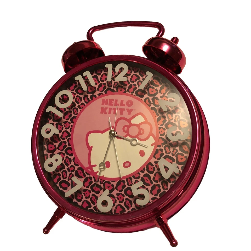 Hello Kitty Jumbo Alarm Clock - Pink Animal Print - Read - Image 1 of 4