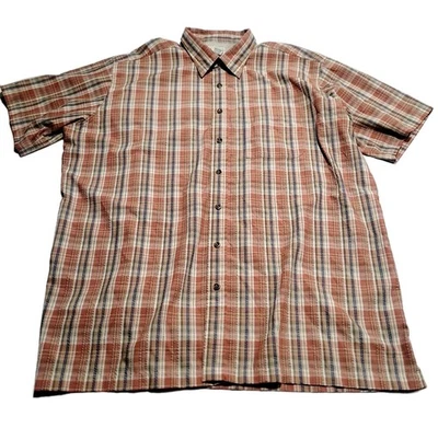 L.L. BEAN Shirt Seersucker Plaid 2XL-Tall Short Sleeve Vented Fishing Outdoor LL - Image 1 of 4