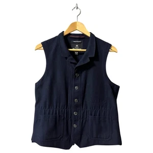 Nigel Cabourn Wool Vest Navy Size 50 Authentic Rare Made in England F/S - Picture 1 of 7