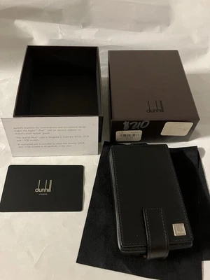 DUNHILL LONDRES ESTOJO DE COURO IPOD NOVO NÃO USADO COM CAIXA DE PANO E CARTÃO DE GARANTIA - Imagem 1 de 4