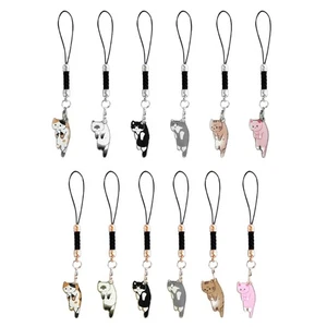 Cute Cat Phone Strap Bag Hanging Pendant Y2K Keychain Women Girls Jewelry Gift - Photo 1 sur 11