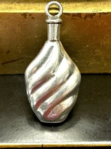 Vintage Sterling Silber gerippt Parfüm Flasche Fläschchen Anhänger Mexiko 15,16 Gramm - Bild 1 von 8