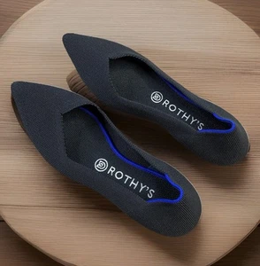 Zapatos sin cordones Rothy's Flats The Point planos negros lisos para mujer talla 6,5 informales - Imagen 1 de 8