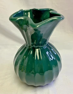 Haeger Floral grüne Vase 7,5" USA Keramik gekräuselte Spitze - Bild 1 von 6