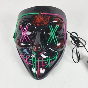 LED Light-Up Purge Halloween Mask With Glowing Wires & Battery Pack - Picture 1 of 7