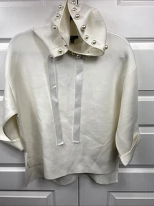 Joh Francine French Scuba Pearl Hoodie Oversized Creme Weich Small - Bild 1 von 6