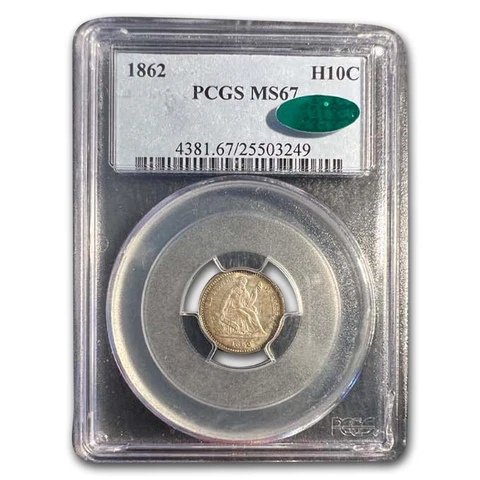 1862 Liberty Seated Half Dime MS-67 PCGS CAC - SKU#157186 Cover