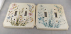 Pair of American Tack & Howe Plastic Light Dual Switch Plate Cover - Floral
