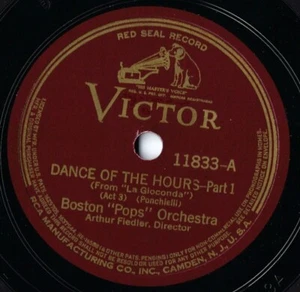 Boston Pops Orchestra Fiedler 12" 78 RPM - Dance of the Hours, Parts 1 and 2 - Foto 1 di 2