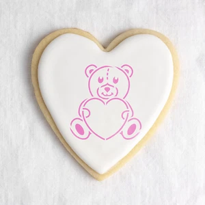 Plantilla de galletas de oso de peluche corazón - plantillas Mylar duraderas y reutilizables - Imagen 1 de 6