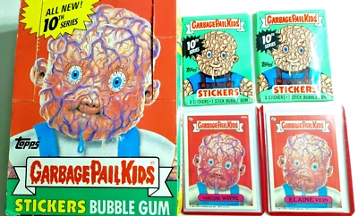 1985 87' Garbage Pail Kids Series 10 Box, wax packs & #400A & B Icon RARE cards - Image 1 of 4