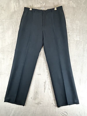 Pantalones para hombre Calvin Klein negros a rayas frente plano 36x32 mezcla de poliéster Foto 1 de 4