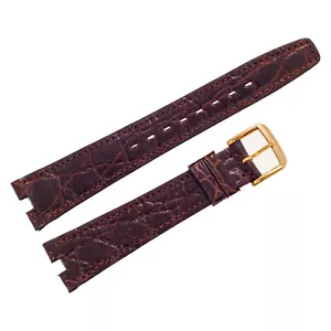 Omega braunes Krokodilarmband mit Originalschnalle bei 19mm x 15mm - Bild 1 von 9