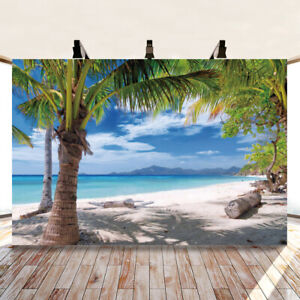 Summer Beach Background Landscape Photography Props Cloth Vinyl Backdrop Studio