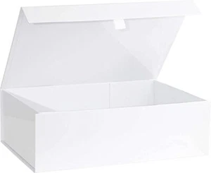 White Hard Gift Box With Magnetic Closure Lid 14" x 9" x 1 Count (Pack of 1) - Picture 1 of 7