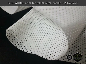 150gsm/5oz* - WHITE - ANTI BACTERIAL - STIFF POLYESTER MESH FABRIC -145cm/57" - Picture 1 of 2