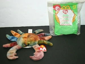 TY Beanie Baby Claude Crab 1996 tye dye multi color 4083 SET McD's 1993 - Picture 1 of 12